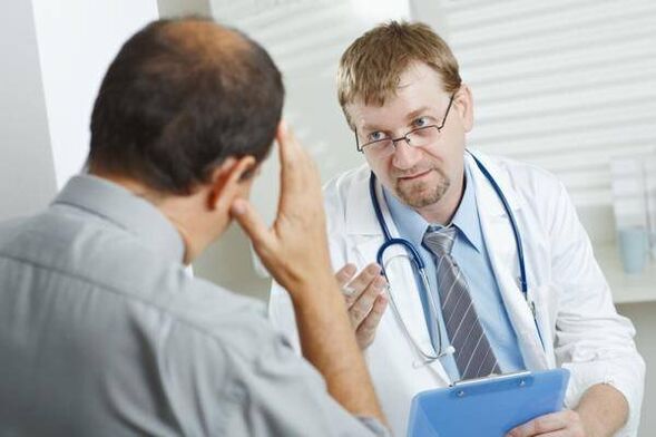 overleg met een arts voor prostatitis